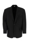 Random Identities Black Polyester Blazer In Black