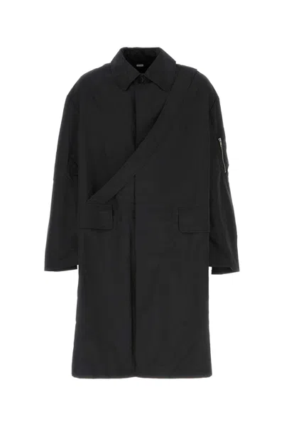 RANDOM IDENTITIES RANDOM IDENTITIES BLACK POLYESTER COAT