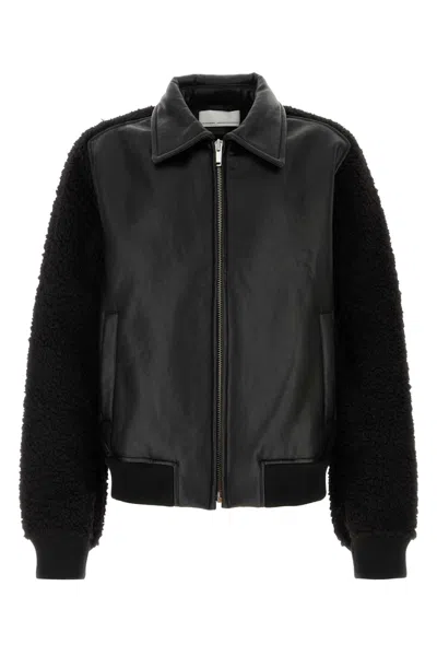 RANDOM IDENTITIES BLACK SYNTHETIC LEATHER JACKET