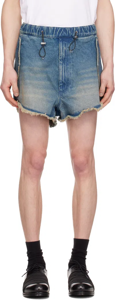 Random Identities Blue Washed Denim Shorts