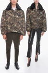 Random Identities Camo-printed Padded Jacket With Faux-furred Collar