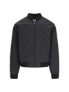 Random Identities Quilted Jacket With Ribbed Cuffs And Hem In Black