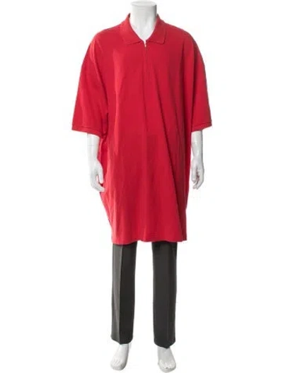 Pre-owned Random Identities Crew Neck Three-quarter Sleeve Polo Shirt In Red