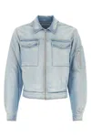 Random Identities Utility Jacket With Multiple Pockets And Buttoned Cuffs In Blue
