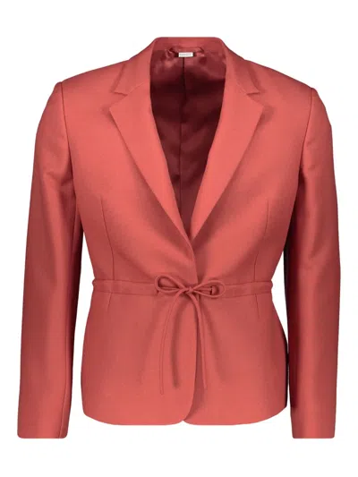 Random Identities Drawstring Waist Blazer In Red
