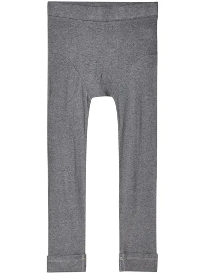 Random Identities Elasticated-waistband Cotton-blend Leggings In Grey