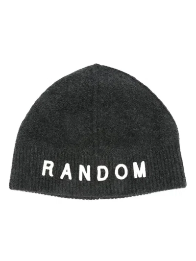 RANDOM IDENTITIES EMBROIDERED-LOGO BRUSHED BEANIE