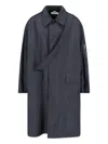 Random Identities Oversized Trench Coat In Black