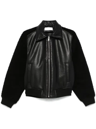 Random Identities Faux-leather Jacket In Black