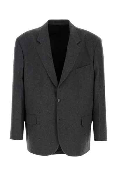 Random Identities Graphite Wool Blend Blazer In Grey