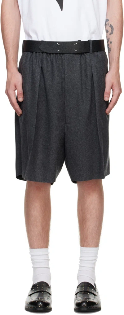 Random Identities Gray Worker Shorts In Dark Grey
