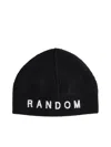 Random Identities Slogan-embroidered Ribbed-knit Beanie In Black