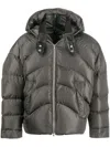 Random Identities Hooded Padded Jacket In Grey