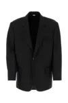 Random Identities Black Polyester Blazer In Black