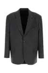 Random Identities Graphite Wool Blend Blazer In Grey