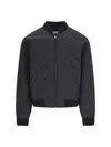 Random Identities Quilted Jacket With Ribbed Cuffs And Hem In Black