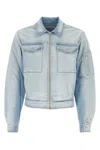 Random Identities Utility Jacket With Multiple Pockets And Buttoned Cuffs In Blue