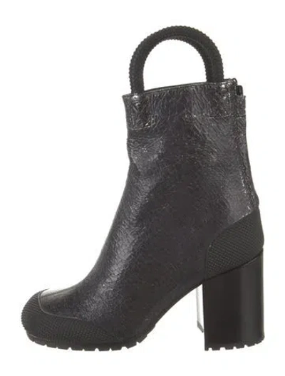 Pre-owned Random Identities Leather Moto Boots W/ Tags In Black