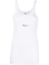 Random Identities Logo-print Ribbed-knit Tank Top In White