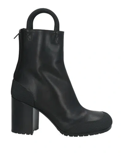 Random Identities Black Leather Worker Boots In 10000 Black