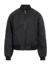 Random Identities Quilted Jacket With Ribbed Cuffs And Hem In Black