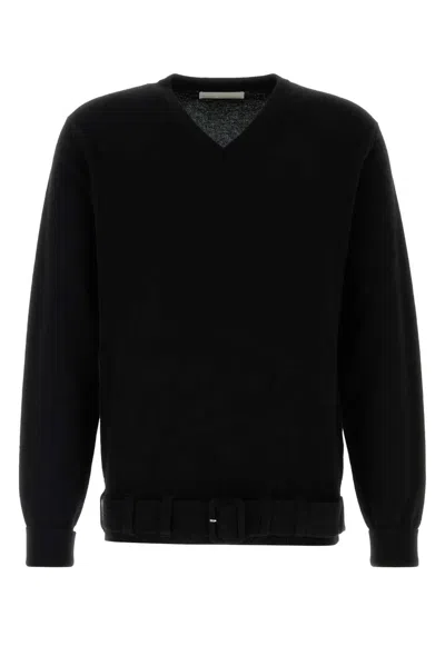 Random Identities Men Belted Cashmere Sweater Knit In Black