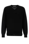 Random Identities Wool Blend Sweater With V-neckline And Belt Detail