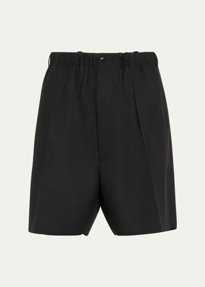 Random Identities Men's Drop-crotch Twill Worker Shorts In Black