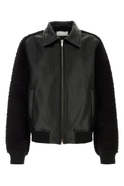 RANDOM IDENTITIES RANDOM IDENTITIES BLACK SYNTHETIC LEATHER JACKET