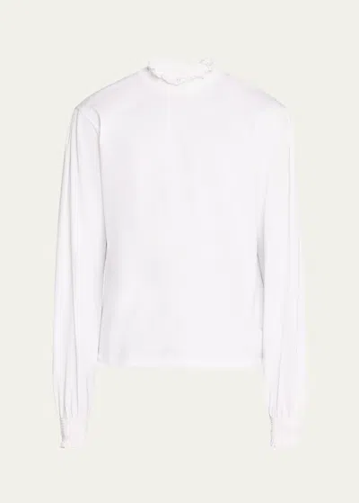 Random Identities Men's Jersey Ruffle-collar T-shirt In 19950 - White