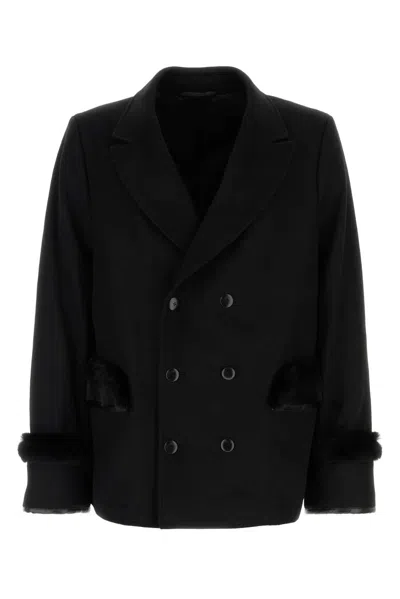Random Identities Men Peacoat Woven In Black