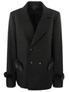 Random Identities Men Peacoat Woven In Black