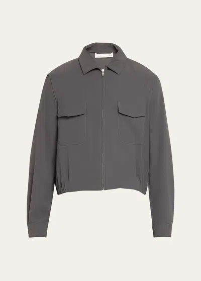 Random Identities Men's Simmo Twill Blouson Jacket In 10050 - Grey