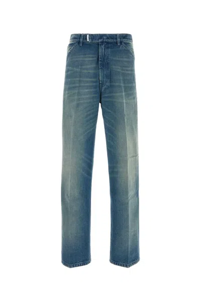 Random Identities Men Washed Denim Pants Woven In Blue