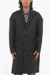 Random Identities Nylon Quilted Coat In Black