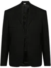 Random Identities Open-front Twill Blazer In Black