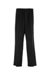 Random Identities Trousers Wide Leg Elastic Waistband In Black