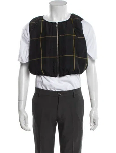 Pre-owned Random Identities Plaid Print Vest In Green