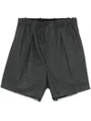 Random Identities Pleated Bermuda Shorts In Grey