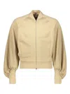 Random Identities Rich Sleeve Bomber Jacket In Neutrals