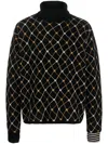 Random Identities Men's Diamond Jacquard Turtleneck In Black