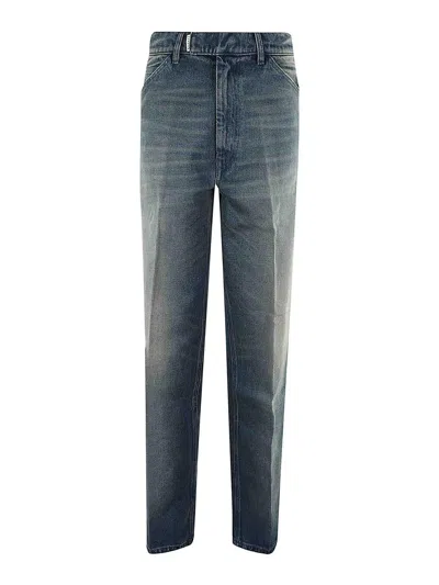 Random Identities Men Washed Denim Pants Woven
