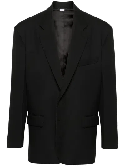 Random Identities Single-breasted Twill Blazer In Black