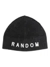 Random Identities Slogan-embroidered Ribbed-knit Beanie In Grey