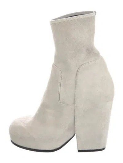 Pre-owned Random Identities Suede Sock Boots In Gray
