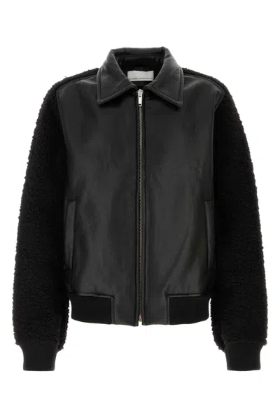 Random Identities Synthetic Leather Jacket For Men In Black