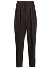 Random Identities Brown Pleated Trousers In Brown