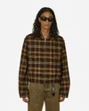 Random Identities Simmo Tartan Vintage Zip-up Jacket Brown In Black