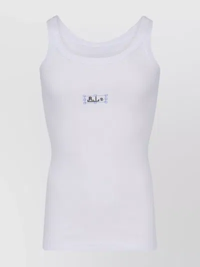 Random Identities Textured Ribbed Sleeveless Vest In White