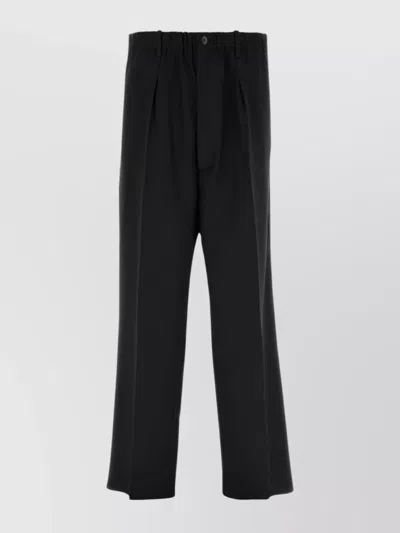 Random Identities Trousers Wide Leg Elastic Waistband In Black
